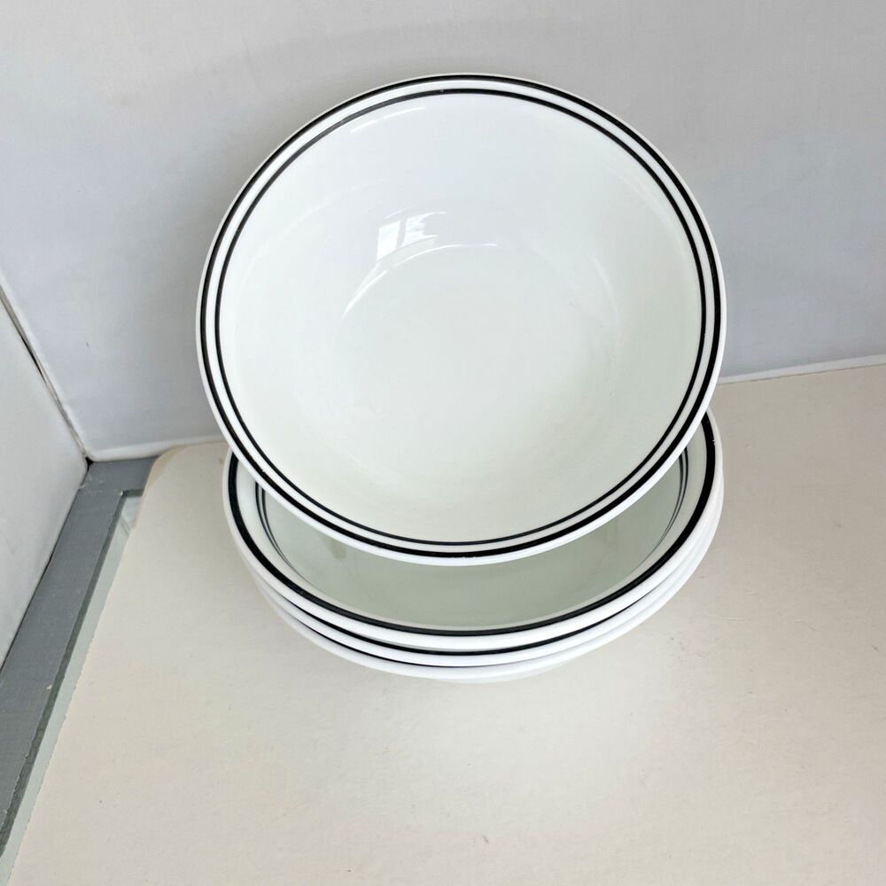 Vintage Corelle Classic Cafe Black Cereal Bowls, set of 4